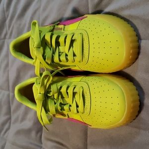 Puma Cali 90s Lime Punch Fuschia women's